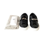 Hermes Black Day Sneaker Kelly Buckle Studs Shoes #38.5